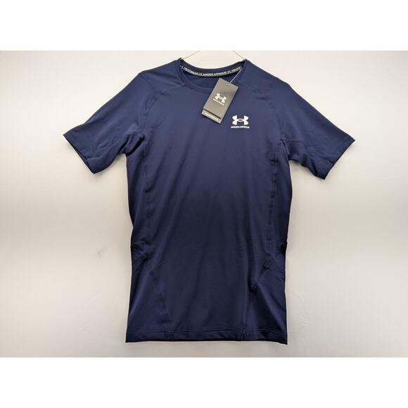 NWT Under Armour HeatGear Compression Short Sleeve in Midnight Navy size Medium - Picture 1 of 7